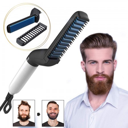 Beard Straightener Brush Comb, Hair Straightening Brush Beard Straightening Comb Fast Heated Electric Hot Hair Brush
