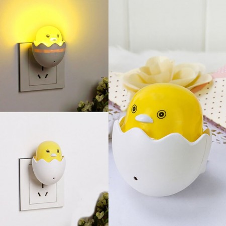 2pcs EU Plug Duck Mushroom Wall Socket Light-Control Sensor lamp