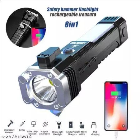 Super Bright Rechargeable Hammer LED Handheld Flashlight