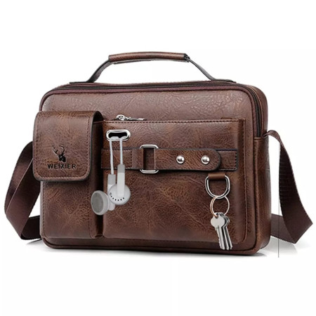 WEIXIER PU Leather Shoulder Bag (Brown)