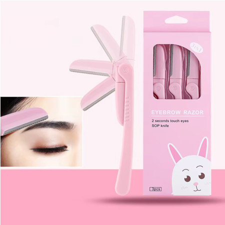 3Pcs Face Eyebrow Shaver Stainless Steel Blades Razor