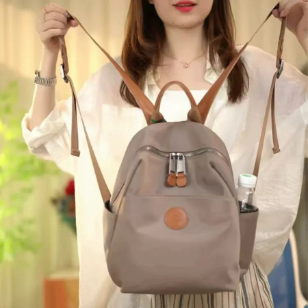 2025 New Hot Women's Backpacks Designer Soft Nylon Bag(Grey)