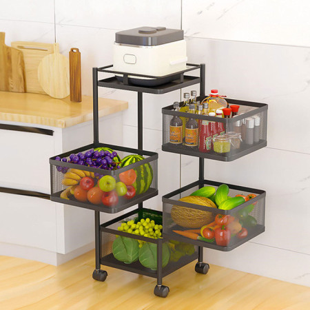 4 Layer Square Shape  Kitchen Rack