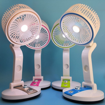 Rechargeable Folding LR Fan with Led Light