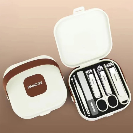 Anti-Splash Nail Care 7 Pcs Manicure Set (White)
