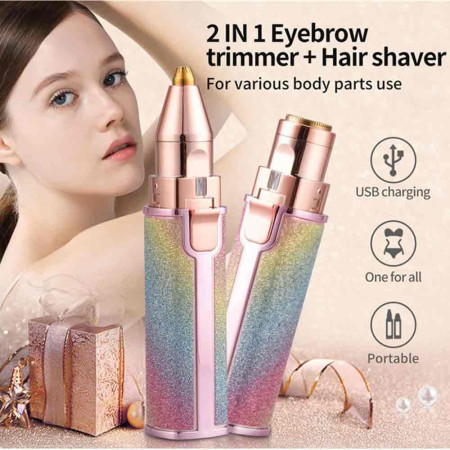 2 in 1 Painless Rechargeable Facial Hair Remover