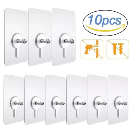(10 Pcs) Self Adhesive Wall Hook